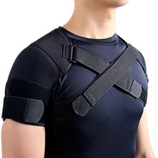 Kuangmi Double Shoulder Support Brace Strap Wrap Neoprene Protector,XL X-Large