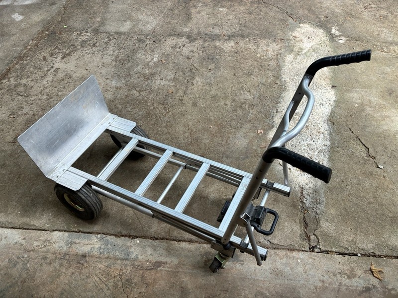 Aluminum Convertible Hand Truck Dolly Platform Cart w/ Wheels Black Grip Handles