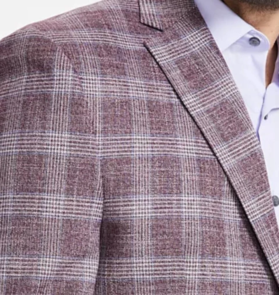 迈克高仕男式经典版型浆果格子运动外套 42 L 全新 $295 KTNN1K2Y1187 — 第 2/3 张图片