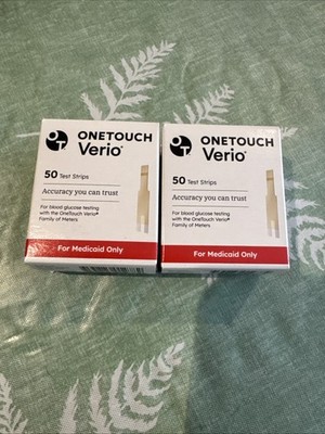 One Touch Verio Diabetic Blood Glucose Test Strips 100 Count New Exp. 1/27