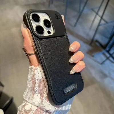 Phone Case Leather Back Cover Aromatherapy Holder For iPhone 11 Business Style