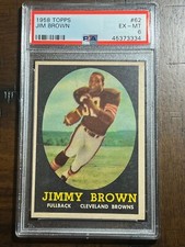 1958 Topps Jim Brown Rookie RC #62 PSA 6 Browns HOF Higher End Sharp Great Color