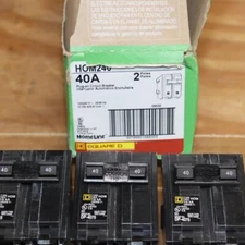 One Single Square D HOM240 2 Pole 40 Amp Plug In Breaker