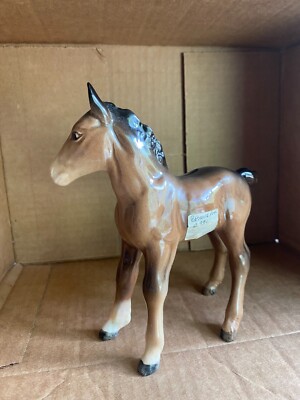 Large Vintage Beswick Colt Brown Foal Filly Horse Figurine Statue Beswick