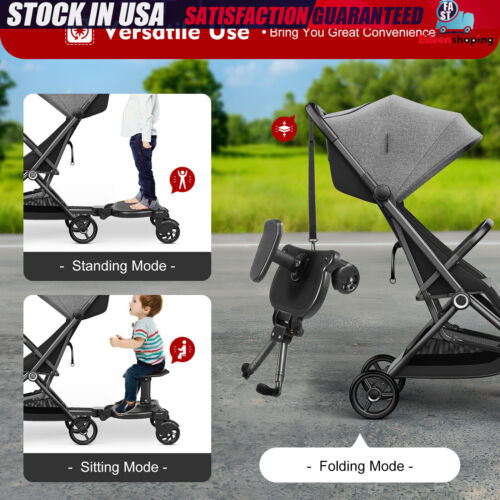 Universal Stroller Board with Removable Seat-2-in-1 Sit & Stand Baby Stroller - Picture 8 of 16
