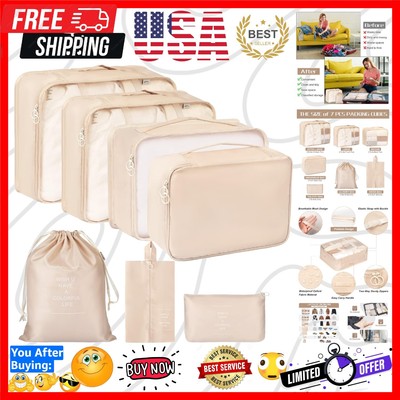 Space-Saving 7-Piece Travel Cubes   Efficient Luggage Organizers for All Trips