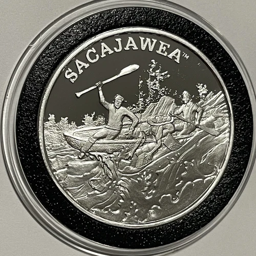 Indian Sacajawea Lewis & Clark Trail Proof Coin 1 Troy Oz .999 Fine Silver Round