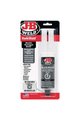 J-B Weld 50176 KwikWeld Steel Reinforced Epoxy Syringe - Dark Grey