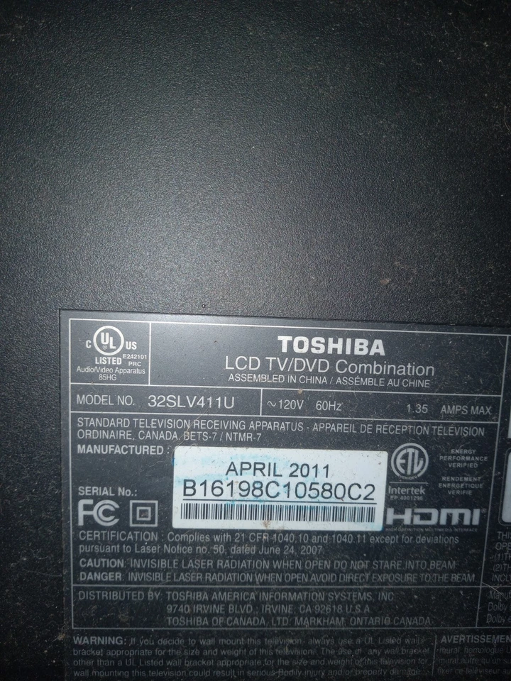 2 Tv's.Toshiba, Coby flat screen tv with built in DVD playerr, Toshiba Without. - Image 3 of 4