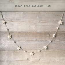 East Of India Felt Star Scandi Cream Garland