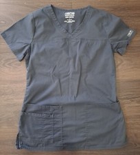 Women's Gray Cherokee Workwear Scrub Top In Size X-Small Sku 29
