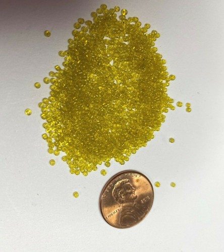 Pre-1900 Antique Micro Seed Beads 13/0 Citrine Yellow Transparent-3.7-4 g bags