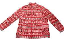 Womens 2X Polar Fleece Jacket Red Nordic Snow...