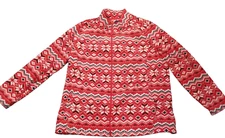 Polar Fleece Jacket Womens 2X Full Zip Red Soft Pockets Nordic Snow