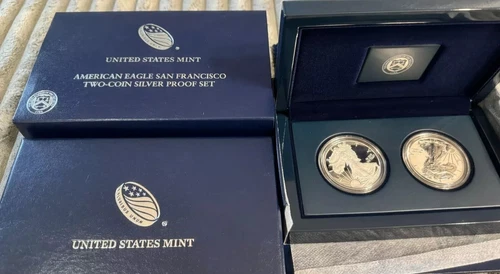 2012 S Two-Coin .999 Silver Proof Set American Eagle San Francisco OGP -Box, COA