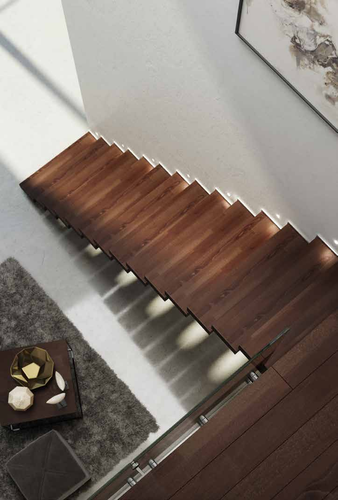 Indoor Cantilever Straight Winder Staircase Kit Beech Wood Step Fixed to Wall - Picture 3 of 7