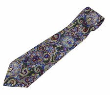 Christian Dior Monssieur Tie Paisley Printed Polyester Made In USA