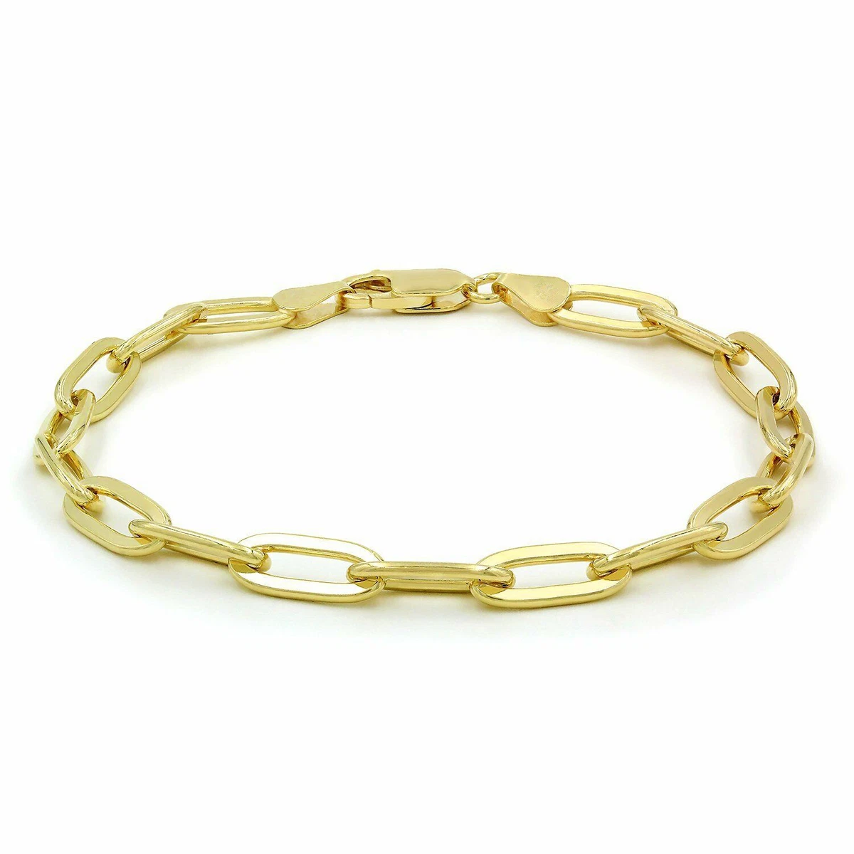 10k Yellow Gold 5mm Paperclip Chain Italian Rolo Cable Link