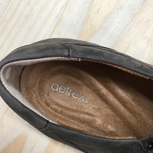 Aetrex Shoes Womens 10 Katie Slip On Loafers Brown Leather Zipper Casual Low - Picture 17 of 19