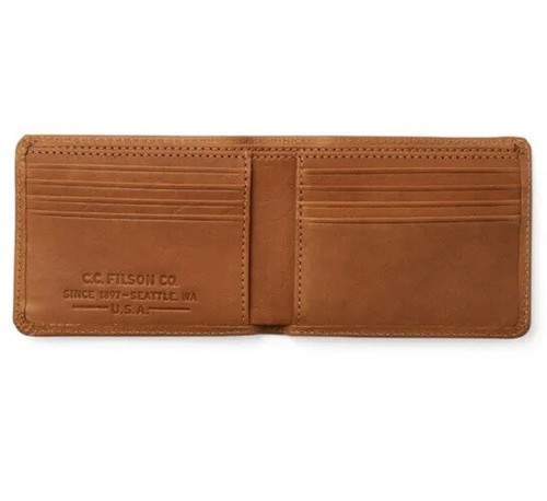 New $125 Filson OUTFITTER Wallet PHEASANT RED Rugged Twill & Leather Made In USA - Picture 7 of 12
