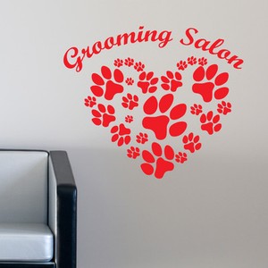 Details About Dog Grooming Salon Wall Sticker Art Decor Paws W186