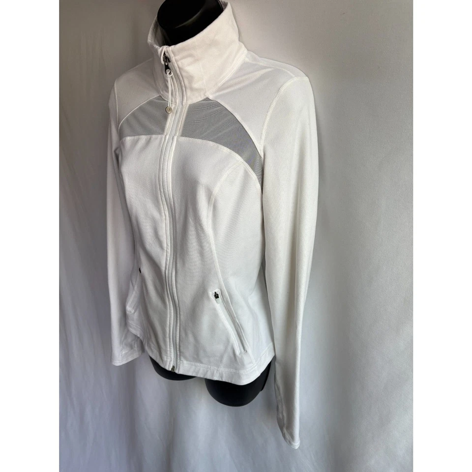 Chaqueta Zella Blanca Entrenamiento Cremallera Completa Talla S Ventilada Yoga Pilates Entrenamiento Foto 3 de 4