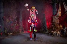 HOME DEPOT 7.5 ft. Animated  Trickster Trio Stack clown halloween prop