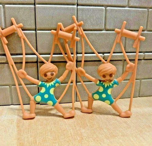 Playmobil accessories 2 puppets panties clowns circus magician CUSTOM RARE