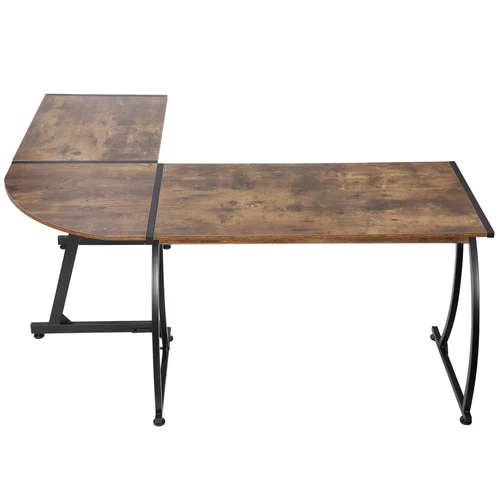 White/Brown/Black L-Shaped Computer Desk Gaming Table with Large Desktop Home  - Picture 12 of 25
