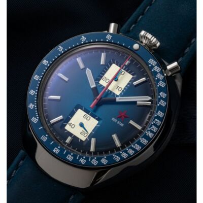 Red Star Bullhead Chronograph caliber Seagull ST19 - leather strap 