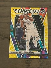 2020-21 Mosaic Will To Win Reactive Yellow Giannis Antetokounmpo #15 Bucks /99