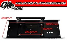 OX Winch Universal Mounting Plate - Up to 15000lb, Suits Warrior Superwinch Warn