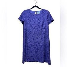 CeCe Lace Lined Purple Short Sleeve Dress Size 8