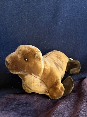 Gently Used Wild Republic Brown Plush WALRUS Stuffed Animal   9 inches high x 13