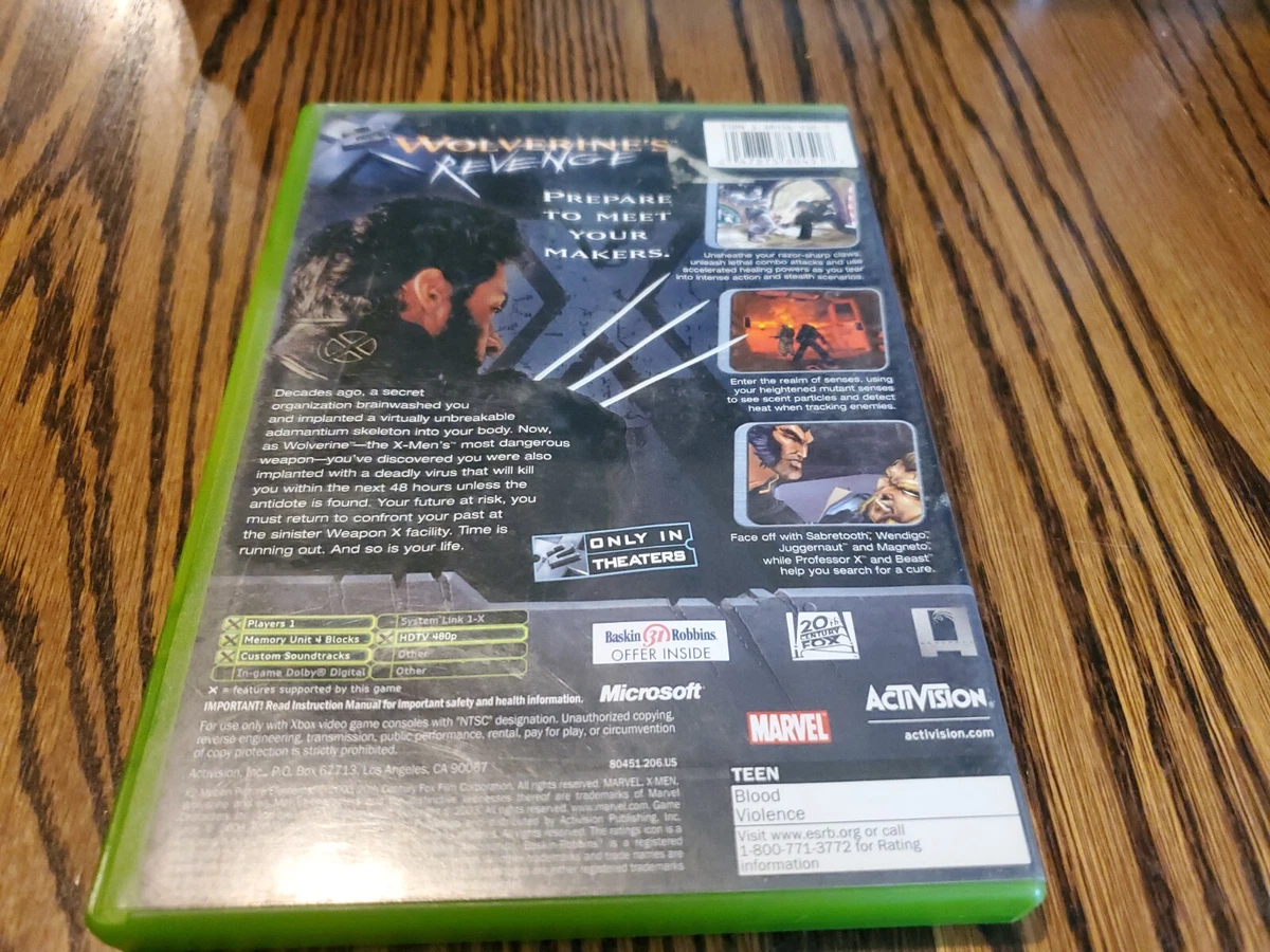 X2 Wolverine s Revenge Xbox EXCELLENT CONDITION 47875804517