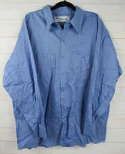 Garment Corporation of America Mens Long Sleeve Blue Button Up Shirt Size 2XL