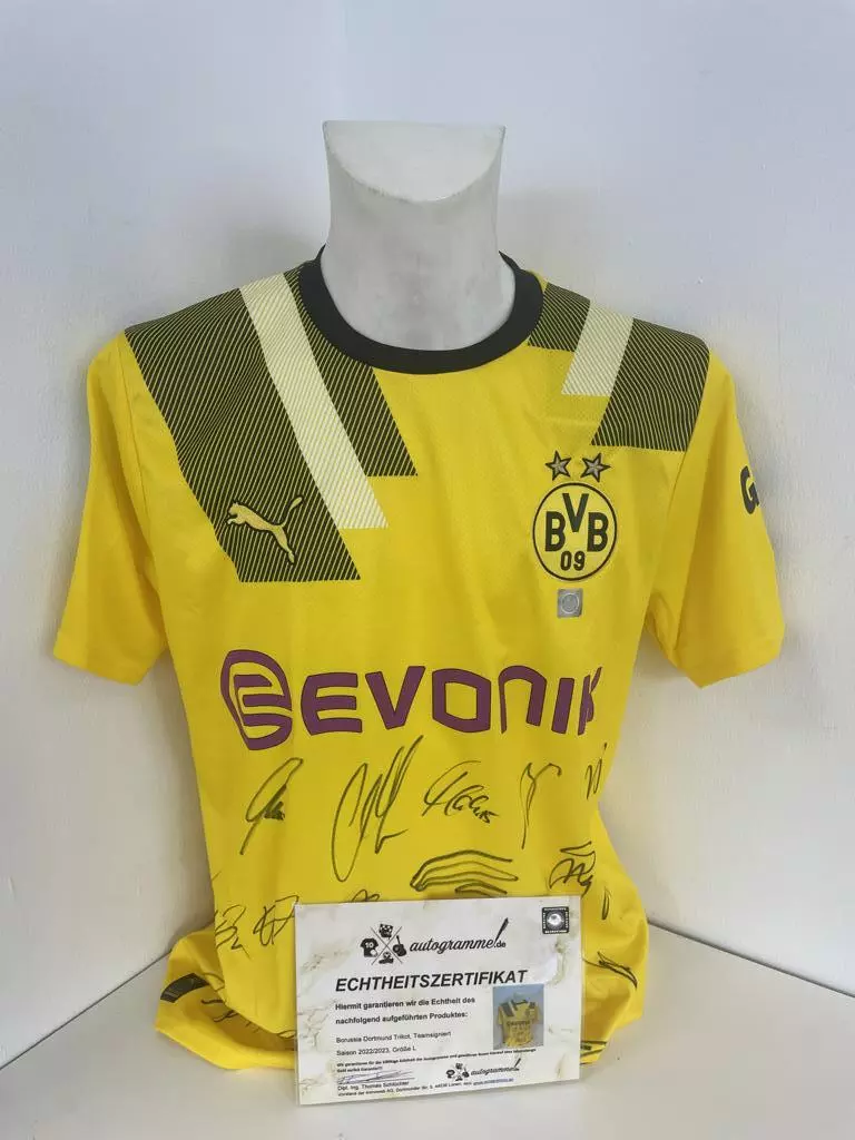 Bvb Jersey 2022/2023 Teamsigniert Borussia Dortmund COA New Puma Size L
