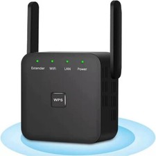 1x Black WiFi Range Extender Repeater Wireless Amplifier Router Signal Booster