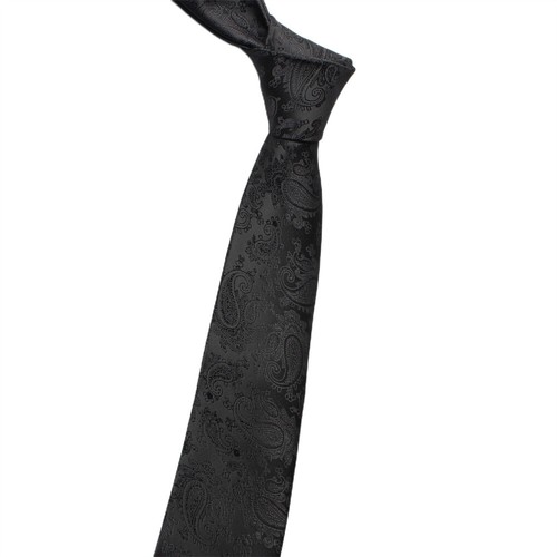 Men Solid Black 8CM Wide Stripe Necktie Wedding Party Formal Business Neck Tie - Photo 10/13