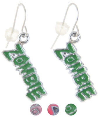 ZOMBIE Lettering GOTHIC Creepy Ohrhänger / Ohrringe Rockablly Schmuck