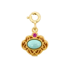 Sterling Silver Longevity Lock Filigree Pearl Cage Box Clip on Clasp Charm A2994