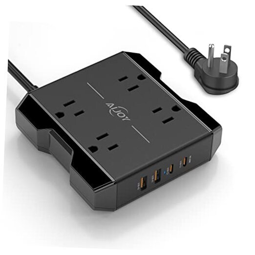 Power Strip with USB Ports,  5 ft Ultra Extension Cord with 4 Outlets(2.2 Black