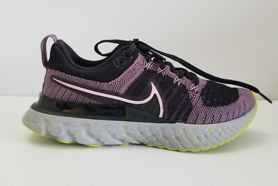 Nike React Infinity Run Flyknit 2 Running Shoes Violet Dust/Black Womens Size 6