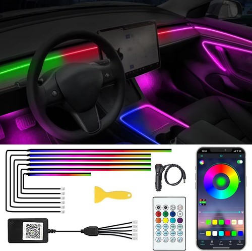 6 in 1 Acrylic LED Strip Ambient Light with App Wireless Remote Control Charger - 第 1/9 張圖片