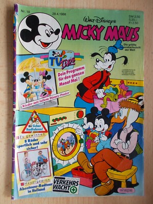 Comics, Hefte, MICKY MAUS, Band Nr. 18/1988, ohne Beilage, Walt Disney, Ehapa
