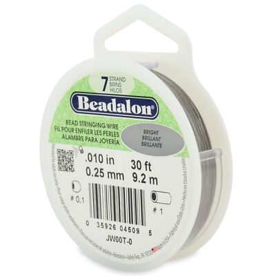 Beadalon 7 - Perlendraht 0,010'' (0,25 mm) helle Farbe