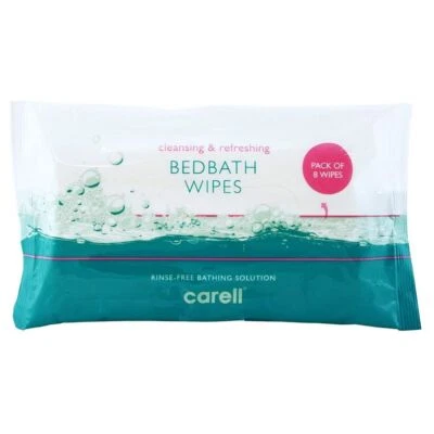 CLINELL Carell CBB8 Bed Bath No Rinse Body Cleansing Cleaning Patient Wipes Pack Of 8