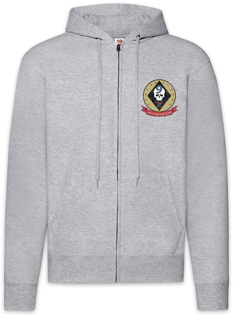 Headhunters Badge Zipper Hoodie Top Battlestar Fun Galactica Space Ship Logo