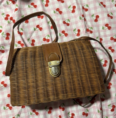 Vintage Brown Woven Small Women s Crossbody Top
