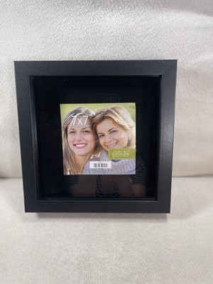 Green Tree Gallery Black Square Wooden Shadow Box Display Frame W/ Glass 8x8 